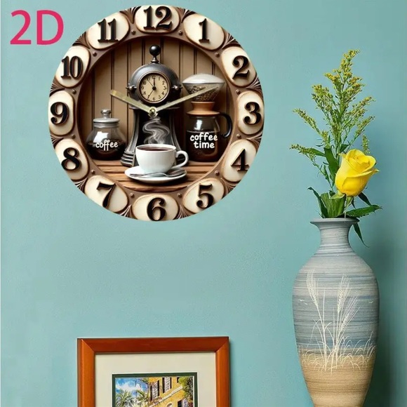 Vintage Coffee-Themed Wall Clock - Picture 6 of 7